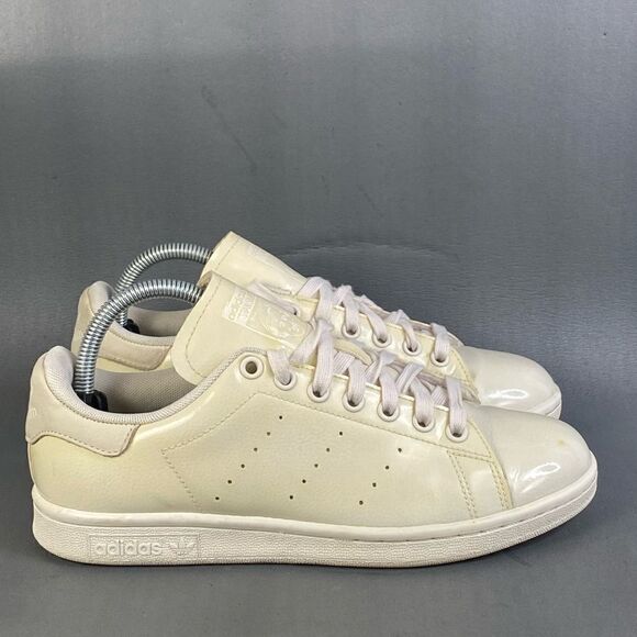 Adidas Stan Smithleather glossy sneaker shoes womens size  7 - Picture 1 of 8